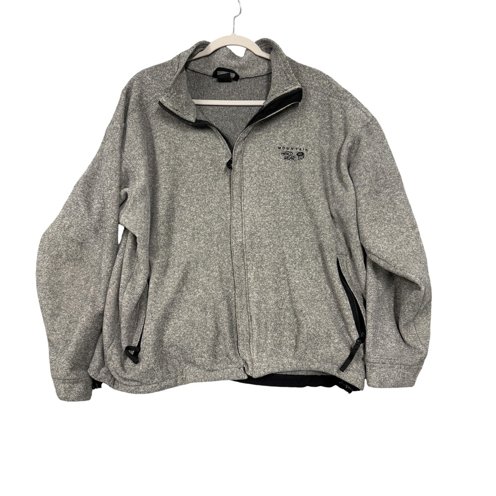 Mountain Hardwear Jacket Mens Large Gray Polartec Fleece Full Zip Made USA